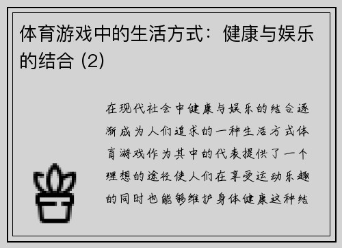 体育游戏中的生活方式：健康与娱乐的结合 (2)